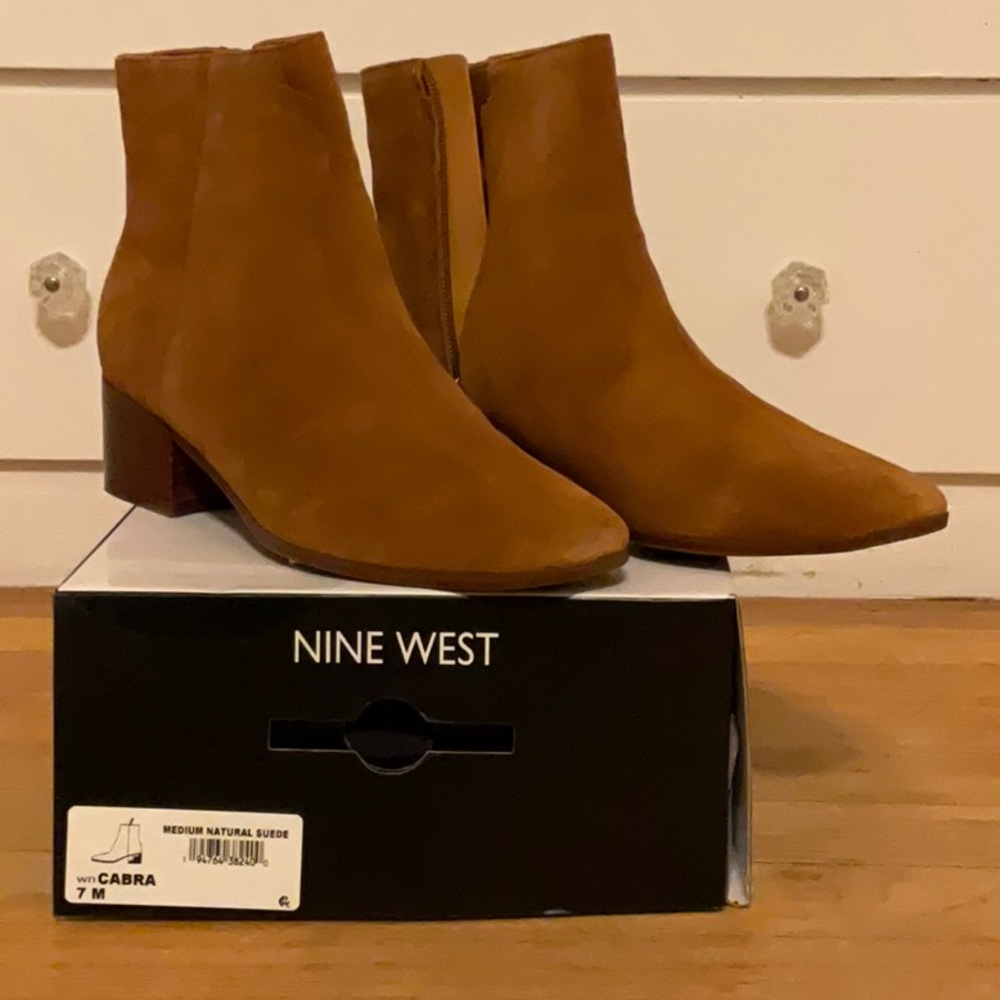 Nine West Suede Light Brown Bootie